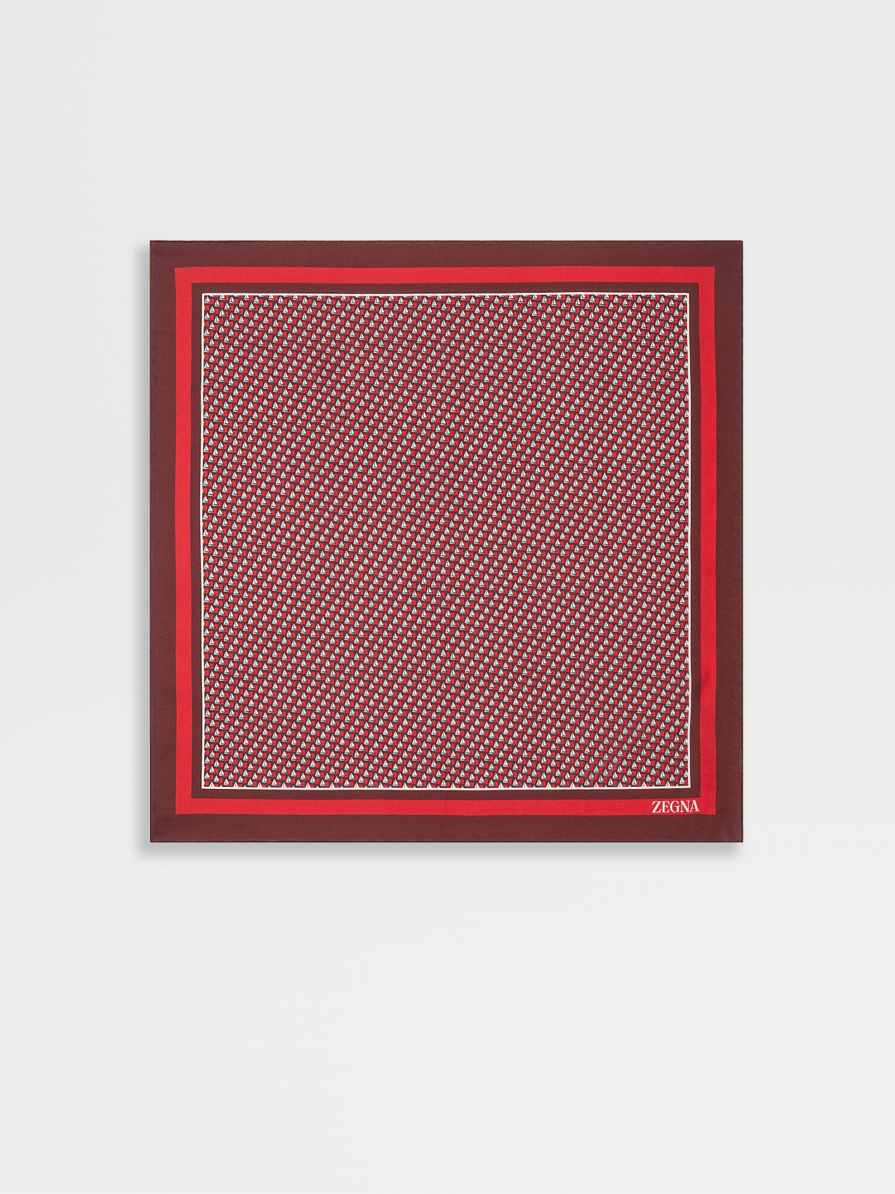 Red Silk Printed Pocket Square